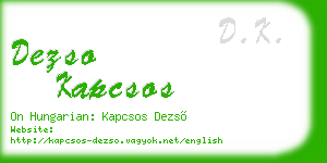 dezso kapcsos business card